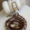 Paracord set obojok + vodítko | Chocolate
