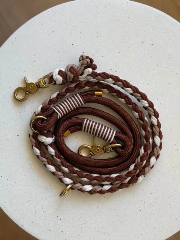 Paracord set obojok + vodítko | Chocolate