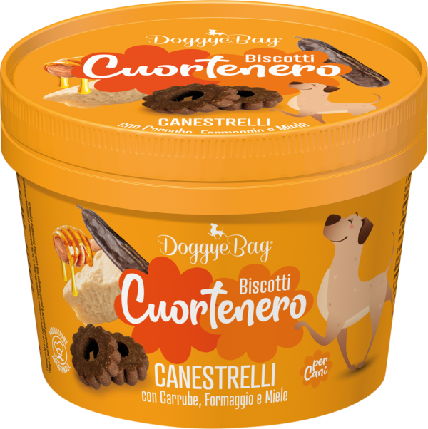 DoggyeBag CUORTENERO - CANESTRELLI S ROHOVNÍKOM, SYROM A MEDOM 150g