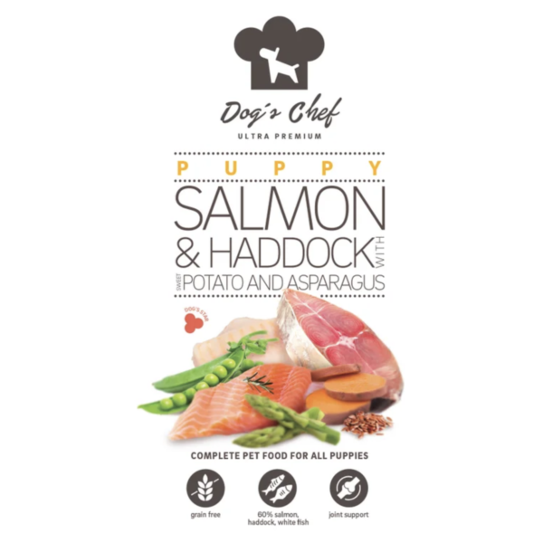 Dog’s Chef SALMON & HADDOCK WITH SWEET POTATO AND ASPARAGUS Puppy
